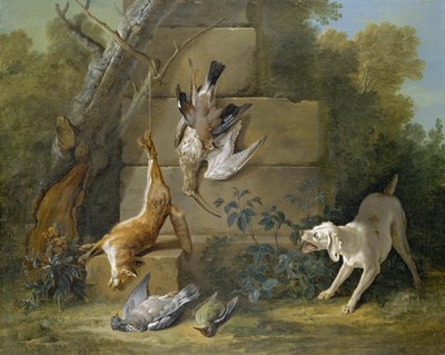 Dog Guarding Dead Game by Jean Baptiste Oudry